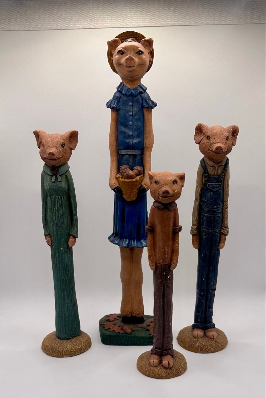 Jim Shore Pencil Pigs - Lot of 4. 1992